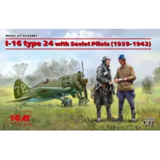 Збірна модель 1:32 Радянський винищувач I-16 тип 24 з радянськими льотчиками (1939-1942) ICM 32007