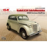 Сборная модель 1:35 Немецкий штабной автомобиль Кадетт K38 Cabriolimousine ICM 35483