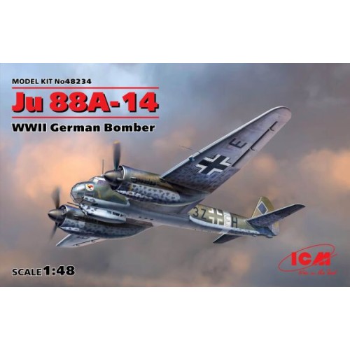 Сборная модель самолета Немецкий бомбардировщик Ju 88A-14 1:48