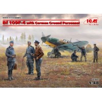 Збірна модель 1:48 німецький літак Bf 109F-4 із наземним персоналом ICM48805