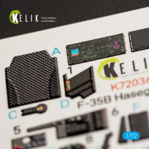 Декалі F-35B 3D декаль інтер'єр для комплекту Hasegawa 1:72 KELIK K72036