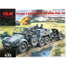 Збірна модель 1:72 Німецький артилерійський тягач Крупп L2H143 Kfz.69 з Pak 36 ICM 72461