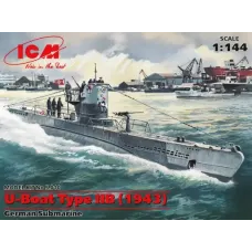 Сборная модель 1:144 Немецкая подводная лодка U-Boat типа IIB (1943) ICM S010