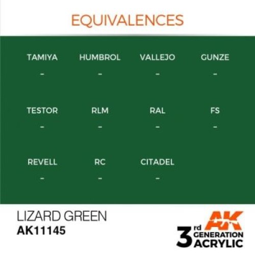 Фарби AK AK Interactive TM Акрилова фарба LIZARD GREEN – STANDARD : ЗЕЛЕНИЙ ЯЩІРКА AK-interactive AK11145