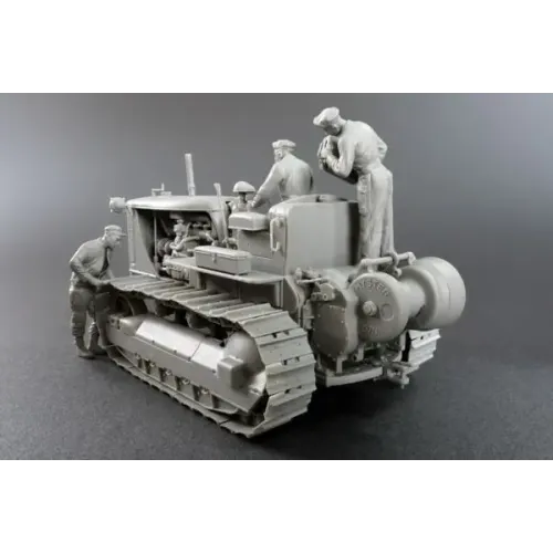 Бронетехника и артиллерия Американский тяжелый трактор с буксирной лебедкой и фигурами экипажа 1:35