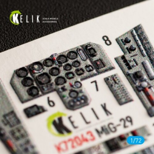 Декалі MiG-29 Fulcrum-A 9-12 3D декаль інтер'єр для комплекту GWH 1:72 KELIK K72043