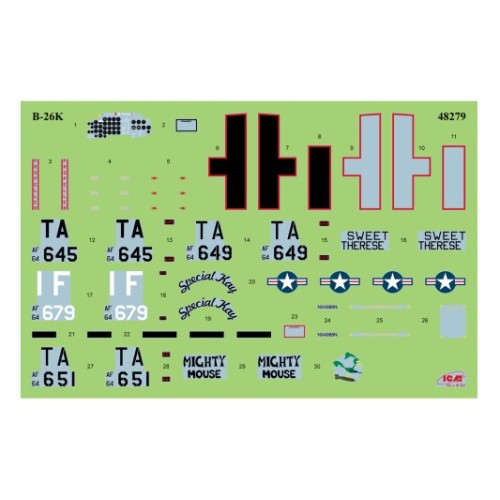 Збірна модель літака Збірна модель 1:48 Літак B-26K Counter Invader, (війна у В'єтнамі) ICM 48279 1:48