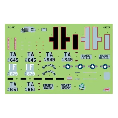 Сборная модель самолета Сборная модель 1:48 Самолет B-26K Counter Invader, (война во Вьетнаме) ICM 48279 1:48