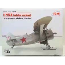 Сборная модель 1:48 Советский истребитель-биплан I-153 (зимняя версия) ICM 48096