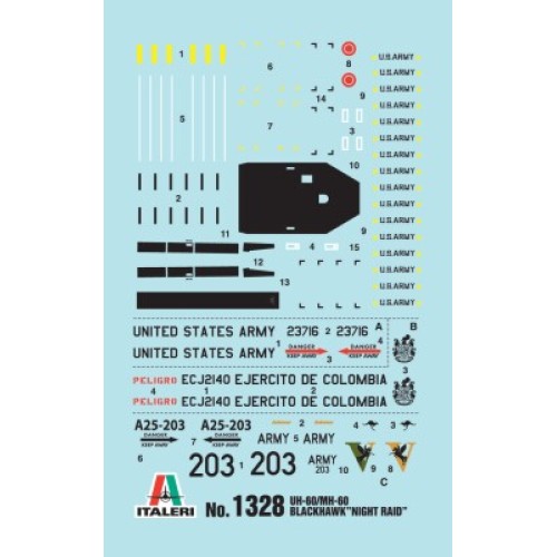 Вертолёты Сборная модель 1:72 Вертолет UH - 60 Черный Ястреб "Ночной рейд" Италери 1328