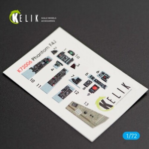 Декали F-4J "Phantom II" 3D декаль интерьер для комплекта FineMolds 1:72 КЕЛИК K72006