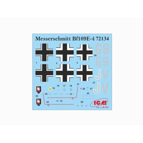 Сборная модель самолета Сборная модель 1:72 Самолет Мессершмитт Bf 109E-4 ICM 72134 1:72