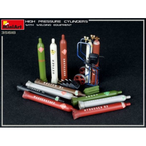 Наборы деталировки Сборная модель 1:35 Набор Баллоны высокого давления со сварочным оборудованием МиниАрт 35618