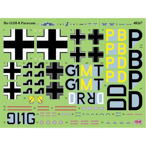 Збірна модель літака Німецький літак Другої світової війни He 111H-8 Paravane 1:48