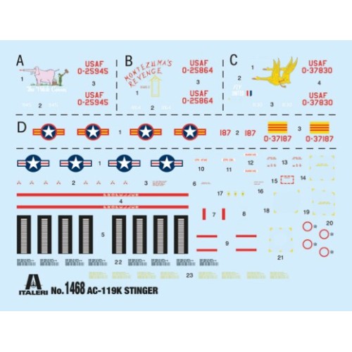 Сборная модель самолета Cборная модель 1:72 Самолет AC-119K Stinger Италери 1468 1:72