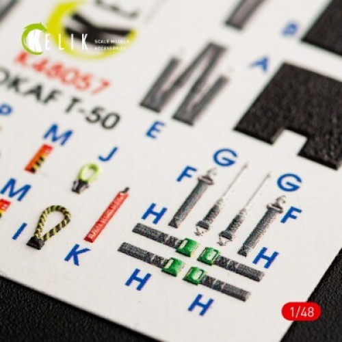 Декалі T-50 ROKAF 3D декаль інтер'єр для комплекту Academy 1:48 KELIK K48057