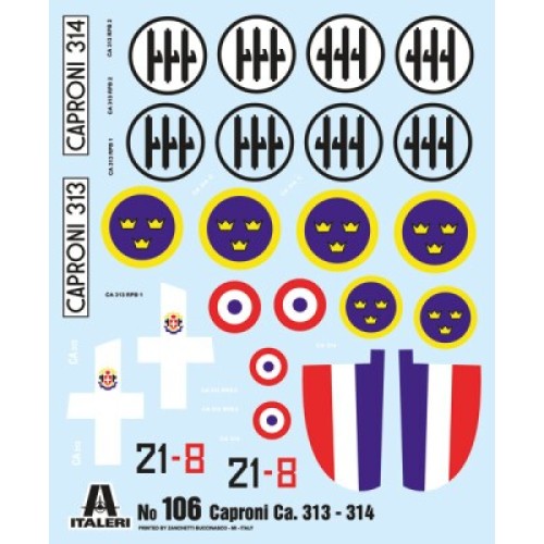 Збірна модель літака Збірна модель 1:72 Літак Caproni Ca. 313:314 (Vintage Lim.Ed) Італері 0106 1:72