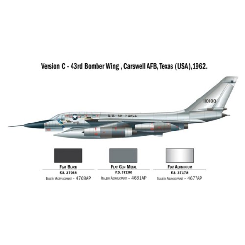 Сборная модель самолета Сборная модель 1:72 Самолет B-58 Hustler Италери 1142 1:72