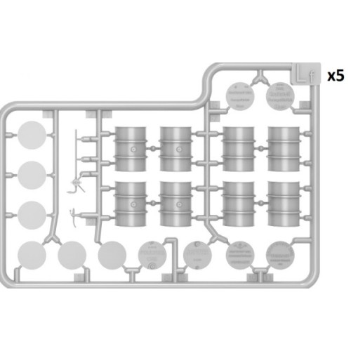 Наборы деталировки Сборная модель 1:48 Немецкие топливные бочки 200 л МиниАрт 49002