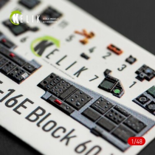 Декалі F-16E Desert Vipers Block 60 3D декаль інтер'єр для комплекту Kinetic 1:48 KELIK K48060