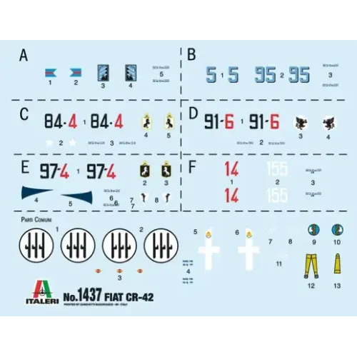 Збірна модель літака Збірна модель 1:72 Літак FIAT CR.42 Falco Italeri 1437 1:72