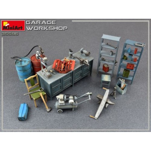 Наборы деталировки Сборная модель 1:35 Набор Гаражная мастерская Миниарт 35596