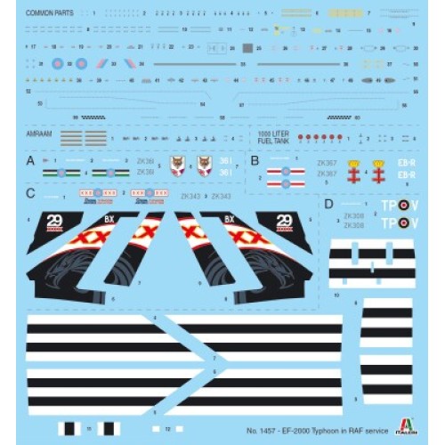 Збірна модель літака Збірна модель 1:72 літак EUROFIGHTER EFA RAF Italeri 1457 1:72