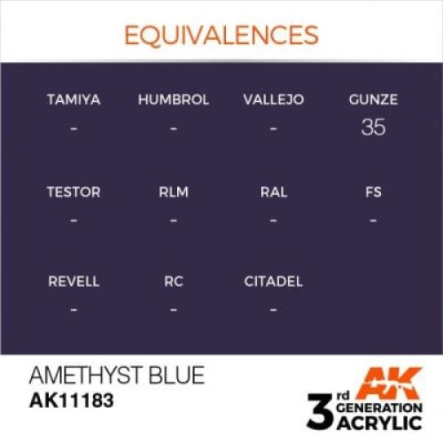 Фарби AK AK Interactive TM Акрилова фарба AMETHYST BLUE STANDARD - АМЕТИСТОВИЙ СИНІЙ : INK АК-Interactive AK11183