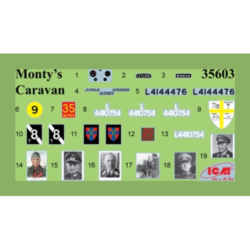 Бронетехніка та артилерія Збірна модель 1:35 Мобільний офіс Монтгомері зі штабом ICM 35604