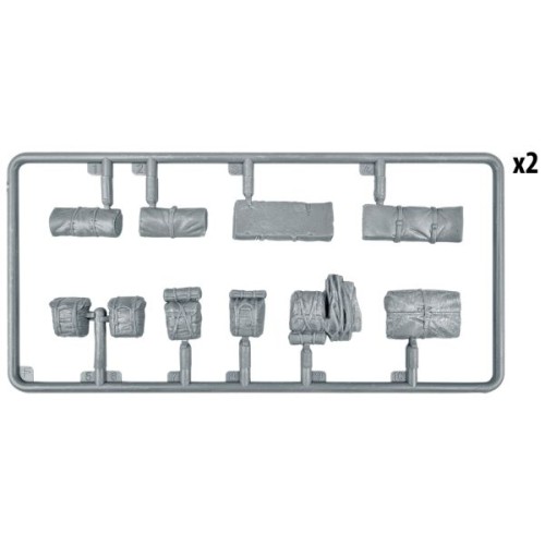 Бронетехника и артиллерия Сборная модель 1:35 Британские Рюкзаки, Сумки и Сложенный брезент 2МВ МиниАрт 35599