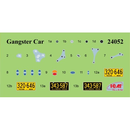 Авто-мото Збірна модель 1:24 Автомобіль гангстерів Ford A ICM 24052