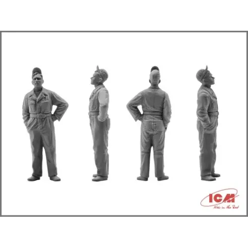 Сборная модель самолета Сборная модель 1:48 американский истребитель Мустанг Р-51 В с пилотами и техниками ICM 48125 1:48