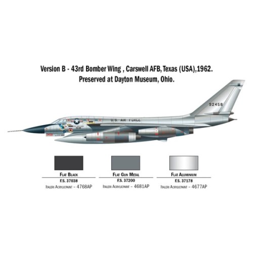 Сборная модель самолета Сборная модель 1:72 Самолет B-58 Hustler Италери 1142 1:72