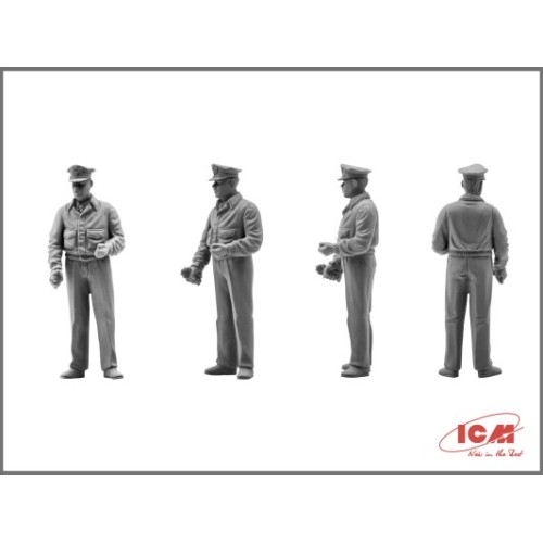 Збірна модель літака Збірна модель 1:48 американський винищувач Мустанг Р-51 В з пілотами і техніками ICM 48125 1:48