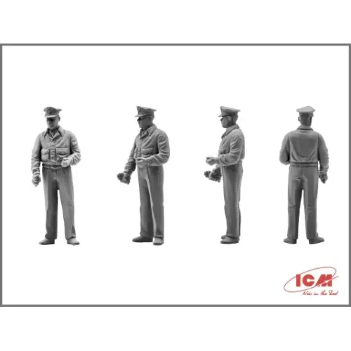 Сборная модель самолета Сборная модель 1:48 американский истребитель Мустанг Р-51 В с пилотами и техниками ICM 48125 1:48