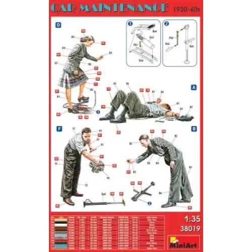 Фігури та мініатюри Збірна модель 1:35 Фігури технічне обслуговування автомобіля 30-40р. Miniart 38019