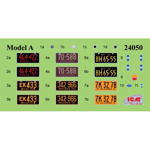 Авто-мото Сборная модель 1:24 Американский легковой автомобиль модель А Стандартный фаэтон (1930г.) ICM 24050