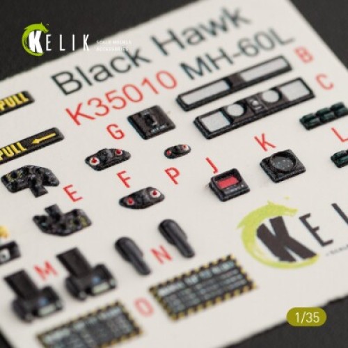 Декалі MH-60L Black Hawk 3D декаль інтер'єр для комплекту Kitty Hawk 1:35 KELIK K35010