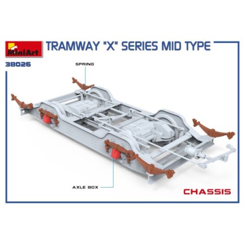 Вагоны и поезда Сборная модель 1:35 Трамвай серии "Х" средний тип Миниарт 38026