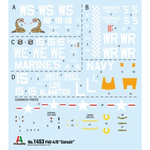 Сборная модель самолета Сборная модель 1:72 Самолет F4U-4 Корсар - Корейская война Италери 1453 1:72