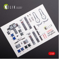 AH-64D "Apache longbow" 3D декаль интерьер для комплекта Hasegawa 1:48 КЕЛИК K48021