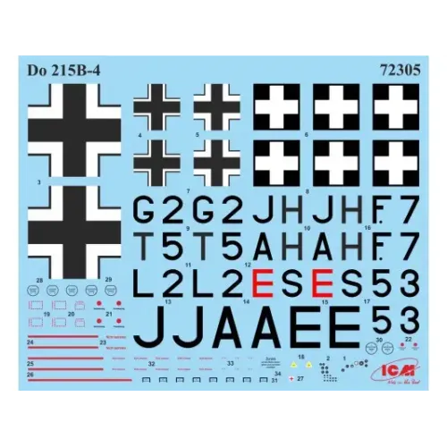 Збірна модель літака Збірна модель 1:72 Літак Дорньє Do 215B-4 ICM 72305 1:72