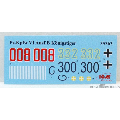Бронетехника и артиллерия Немецкий тяжелый танк Pz.Kpfw.VI Ausf.B "Королевский Тигр" с башней Henschel, позднее производство (ICM 35363)