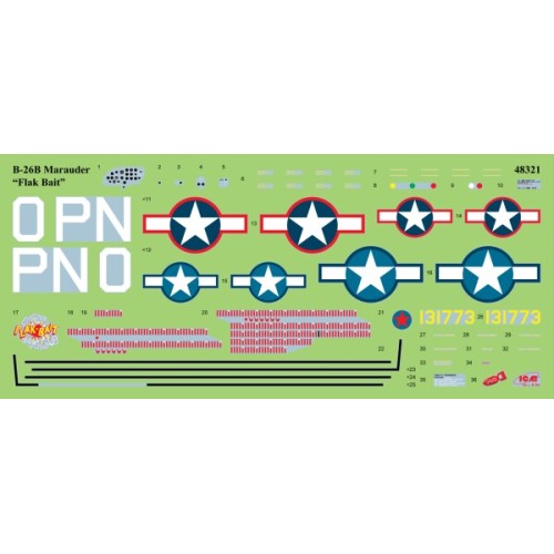 Сборная модель самолета Сборная модель 1:48 Самолет 'Flak Bait' Б-26B 322-я бомбардировочная группа ICM 48321 1:48