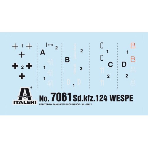 Бронетехніка та артилерія Збірна модель 1:72 САУ SD.KFZ.124 WESPE Italeri 7061