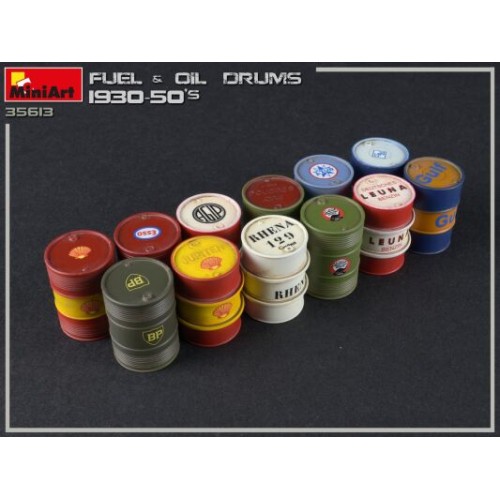 Наборы деталировки Сборная модель 1:35 Бочки для топлива и масла 1930-50-х годов МиниАрт 35613