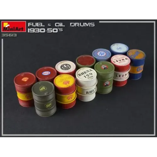 Наборы деталировки Сборная модель 1:35 Бочки для топлива и масла 1930-50-х годов МиниАрт 35613