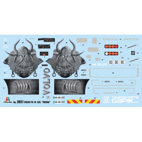 Авто-мото Збірна модель 1:24 вантажний автомобіль : тягач Volvo FH16 Viking Italeri 3931