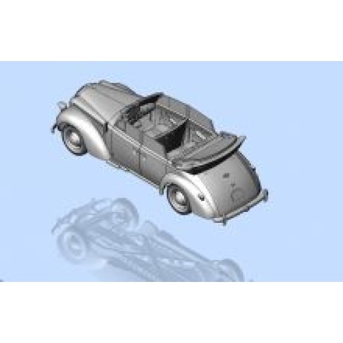 Бронетехніка та артилерія Збірна модель 1:35 Німецький легковий автомобіль Адмірал Кабріолет з фігурами (Друга світова війна) ICM 35471