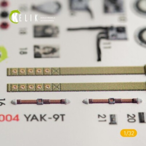 Декали Yak-9T 3D декаль интерьер для комплекта ICM 1:32 КЕЛИК K32004